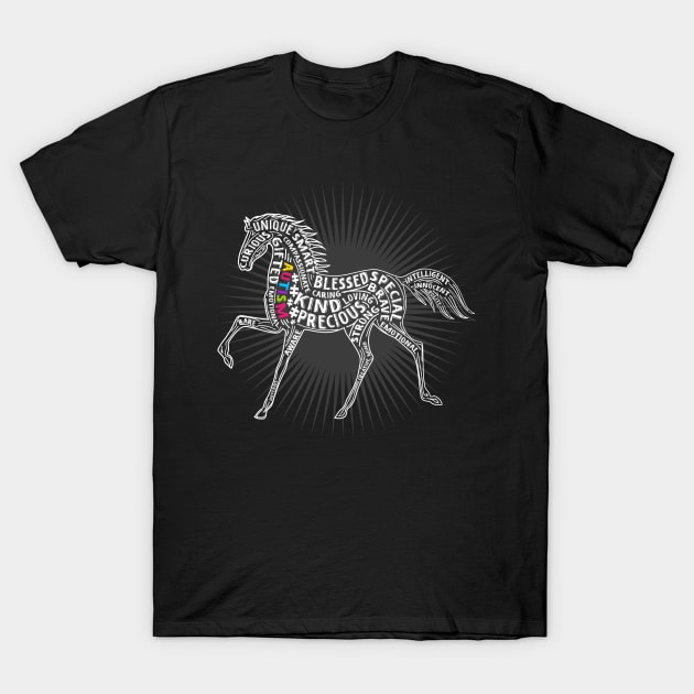 autism awareness horse T-Shirt by Jandjprints